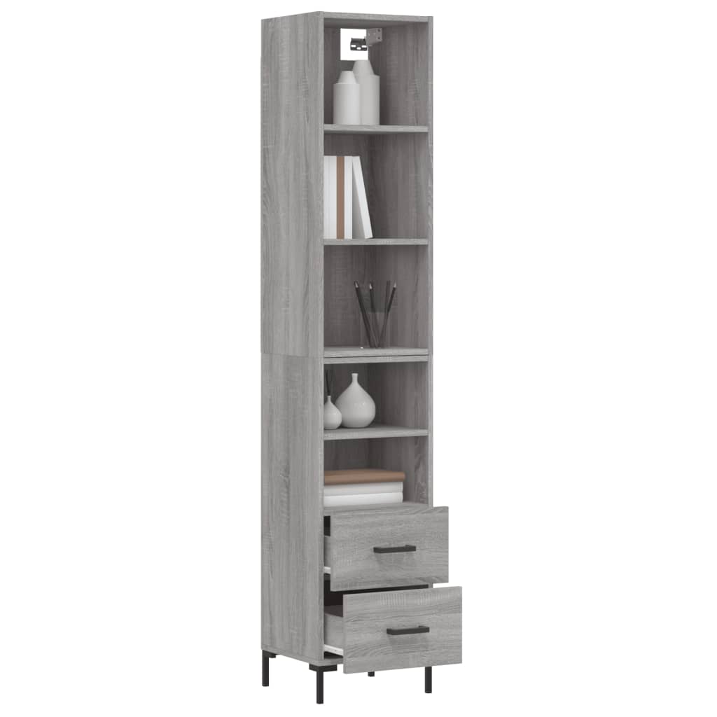 Credenza Grigio Sonoma 34,5x34x180 cm in Legno Multistrato - homemem39