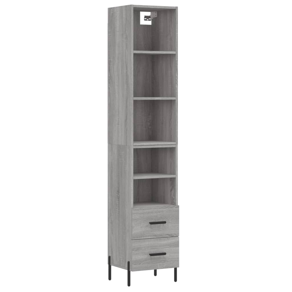 Credenza Grigio Sonoma 34,5x34x180 cm in Legno Multistrato - homemem39