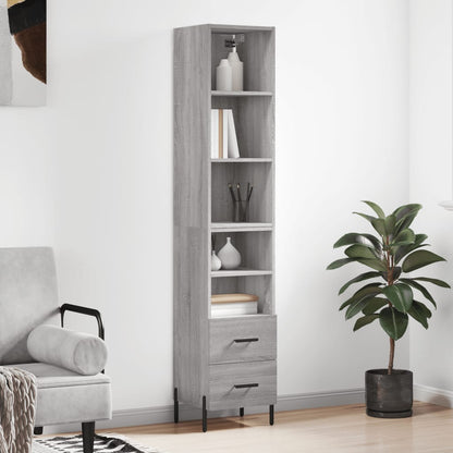 Credenza Grigio Sonoma 34,5x34x180 cm in Legno Multistrato - homemem39