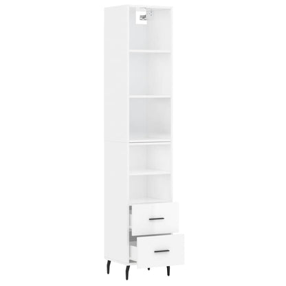 Credenza 34,5x34x180 cm in Legno Multistrato Bianco Lucido - homemem39