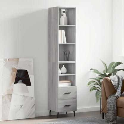 Credenza Grigio Sonoma 34,5x34x180 cm in Legno Multistrato - homemem39