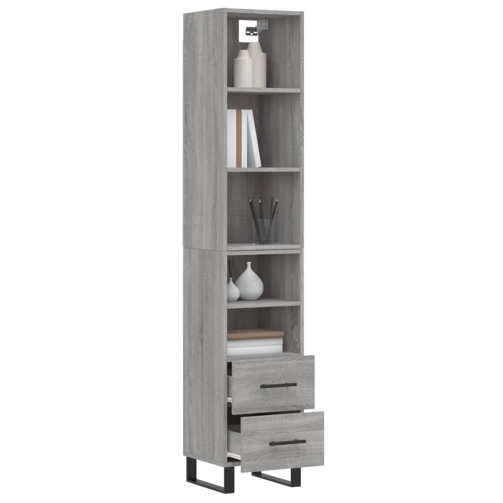 Credenza Grigio Sonoma 34,5x34x180 cm in Legno Multistrato - homemem39