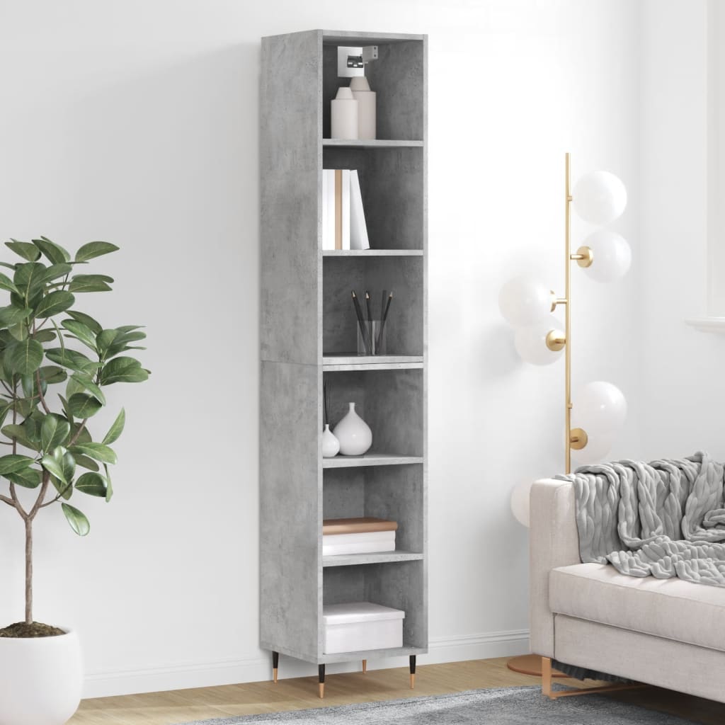 Credenza Grigio Cemento 34,5x32,5x180 cm in Legno Multistrato - homemem39