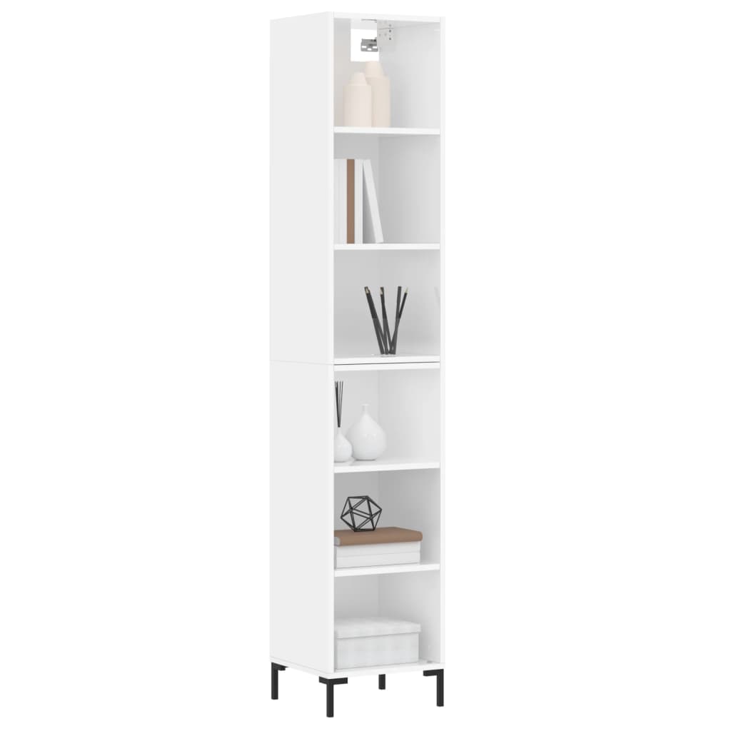 Credenza 34,5x32,5x180 cm in Legno Multistrato Bianco Lucido - homemem39