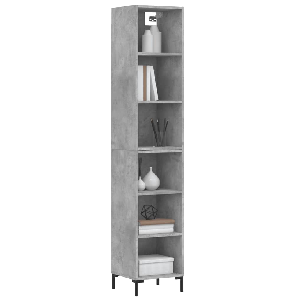 Credenza Grigio Cemento 34,5x32,5x180 cm in Legno Multistrato - homemem39