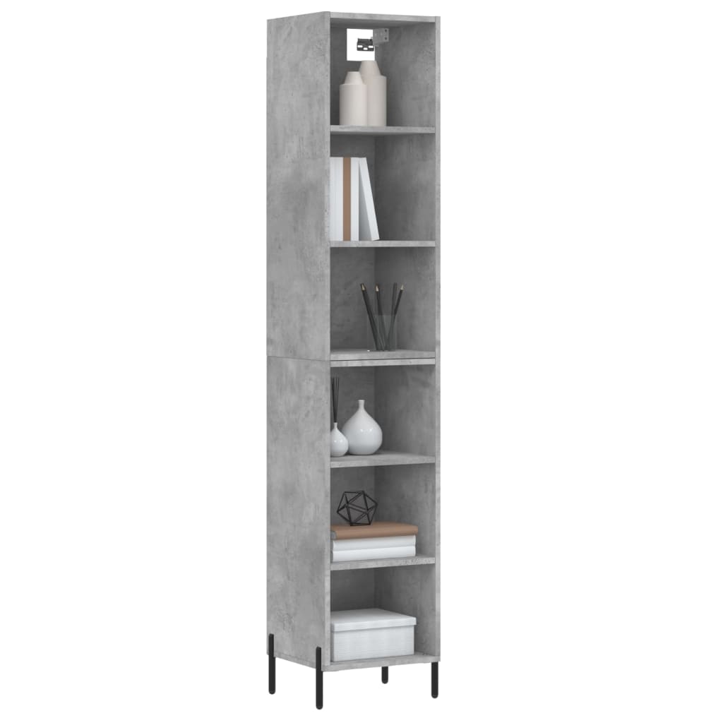 Credenza Grigio Cemento 34,5x32,5x180 cm in Legno Multistrato - homemem39