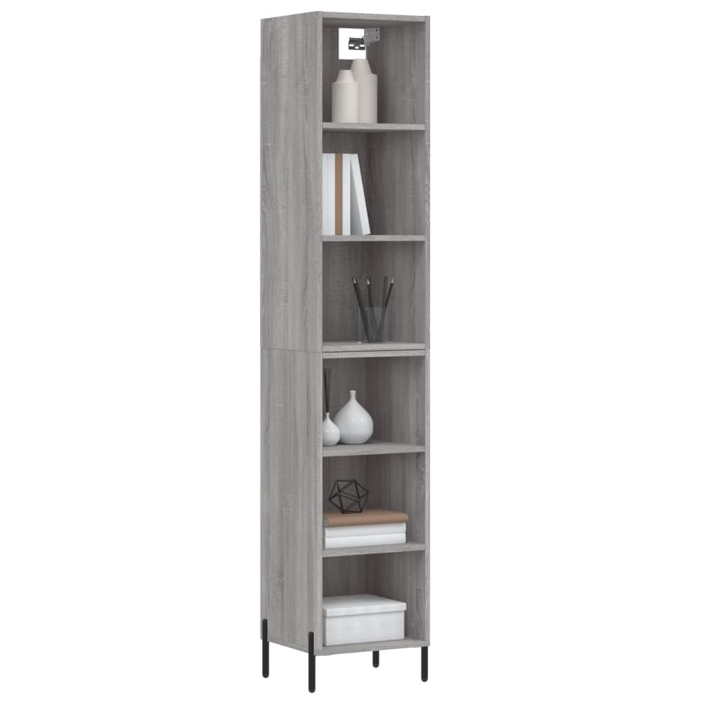 Credenza Grigio Sonoma 34,5x32,5x180 cm in Legno Multistrato - homemem39