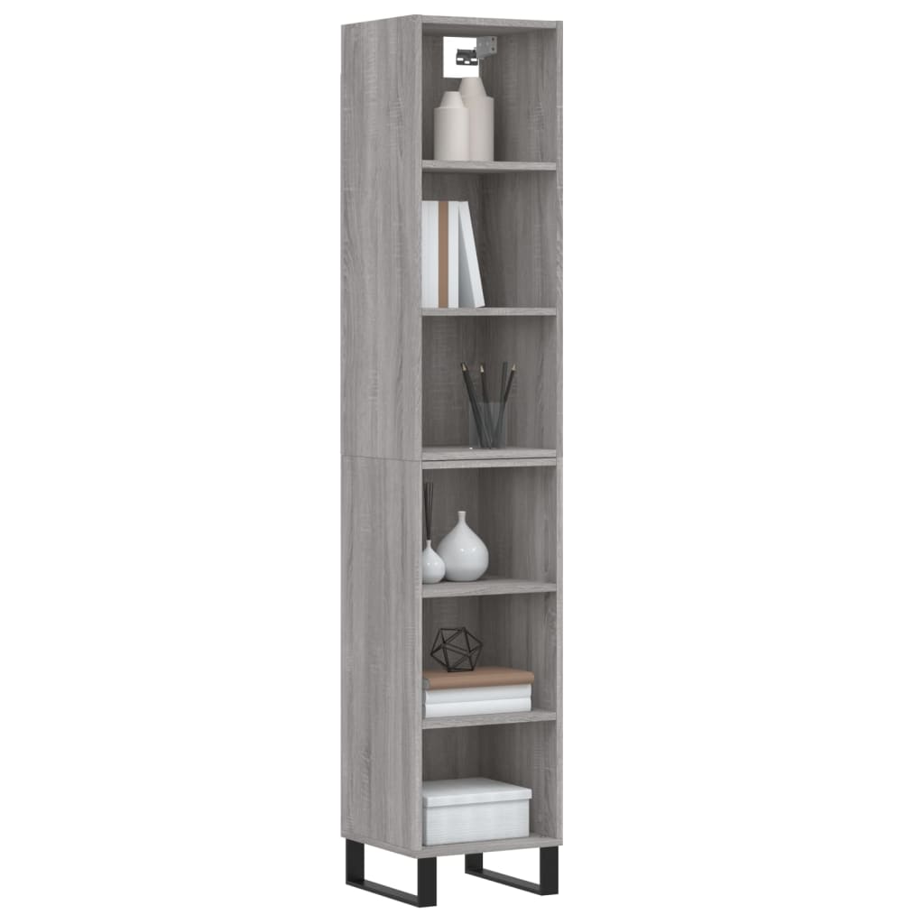 Credenza Grigio Sonoma 34,5x32,5x180 cm in Legno Multistrato - homemem39