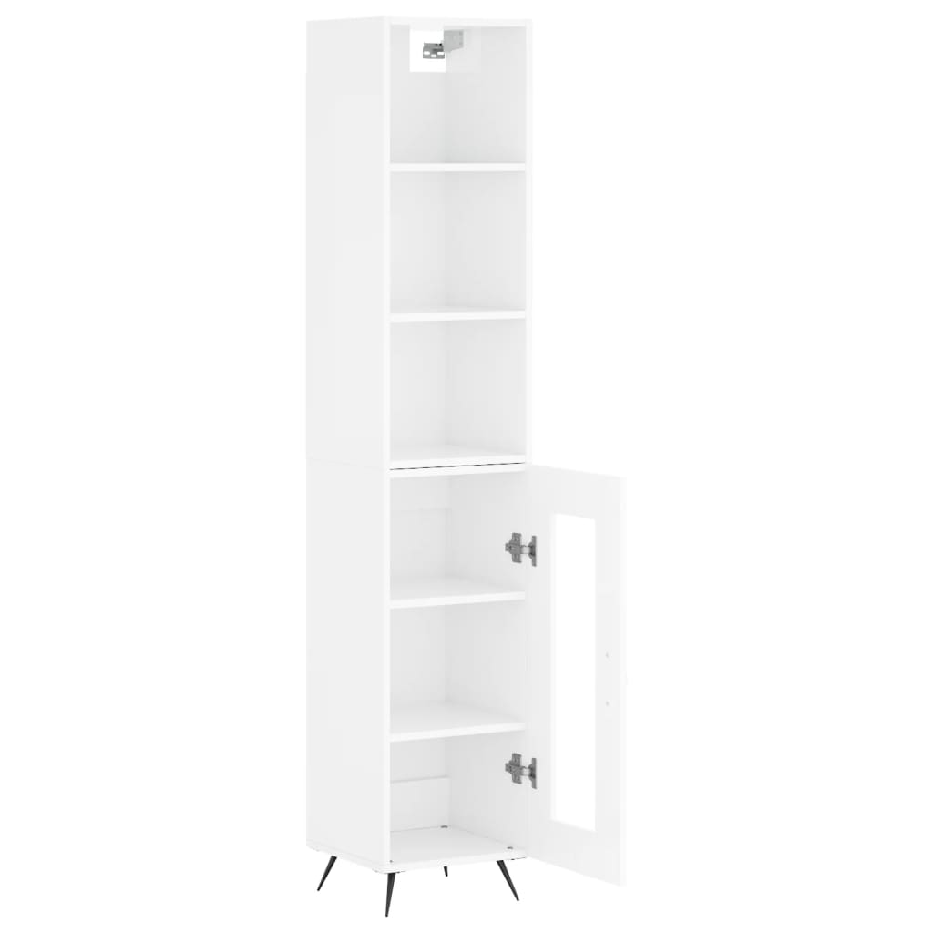 Credenza 34,5x34x180 cm in Legno Multistrato Bianco Lucido - homemem39