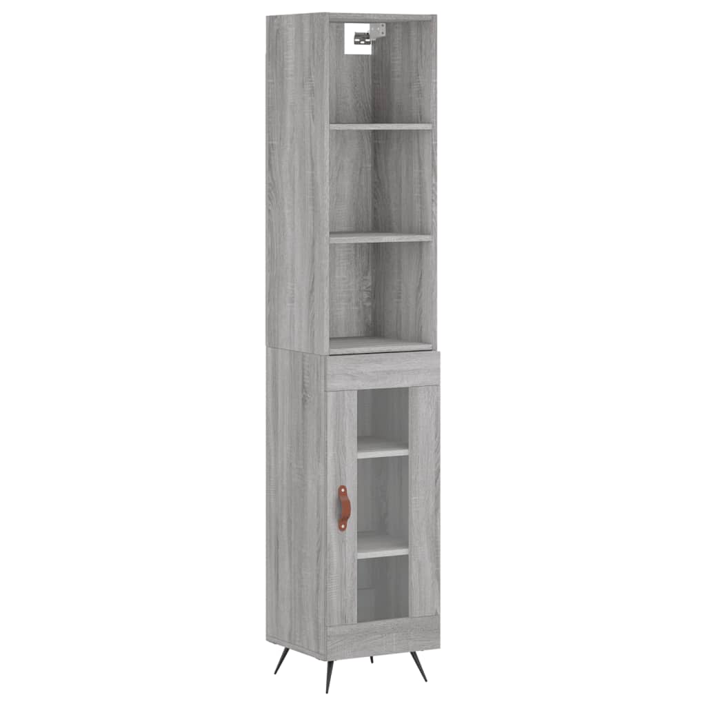 Credenza Grigio Sonoma 34,5x34x180 cm in Legno Multistrato - homemem39