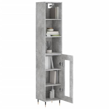 Credenza Grigio Cemento 34,5x34x180 cm in Legno Multistrato - homemem39