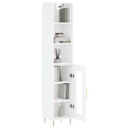 Credenza 34,5x34x180 cm in Legno Multistrato Bianco Lucido - homemem39