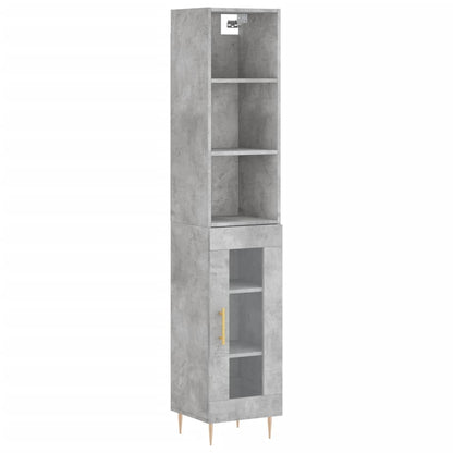 Credenza Grigio Cemento 34,5x34x180 cm in Legno Multistrato - homemem39