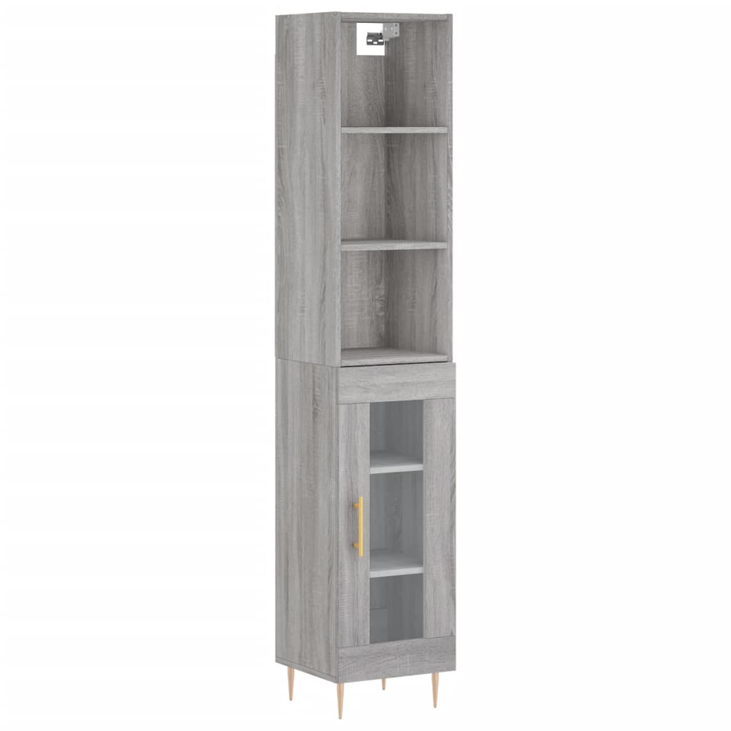 Credenza Grigio Sonoma 34,5x34x180 cm in Legno Multistrato - homemem39