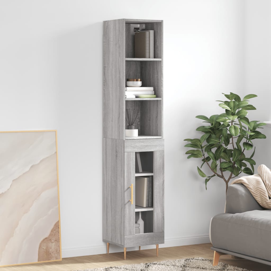 Credenza Grigio Sonoma 34,5x34x180 cm in Legno Multistrato - homemem39