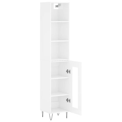 Credenza 34,5x34x180 cm in Legno Multistrato Bianco Lucido - homemem39