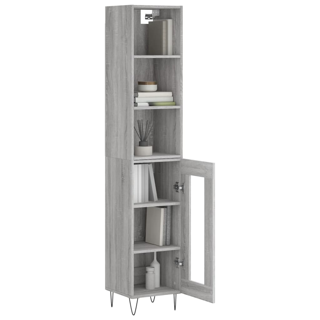 Credenza Grigio Sonoma 34,5x34x180 cm in Legno Multistrato - homemem39