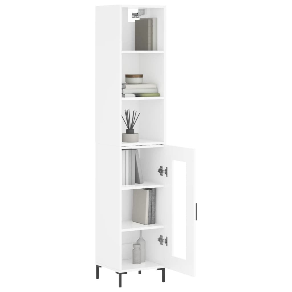 Credenza 34,5x34x180 cm in Legno Multistrato Bianco Lucido - homemem39