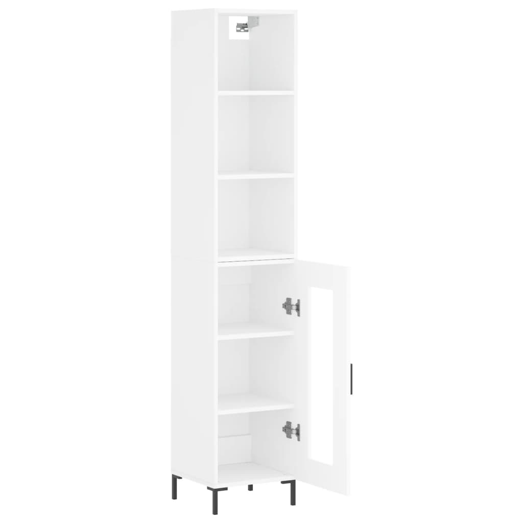 Credenza 34,5x34x180 cm in Legno Multistrato Bianco Lucido - homemem39