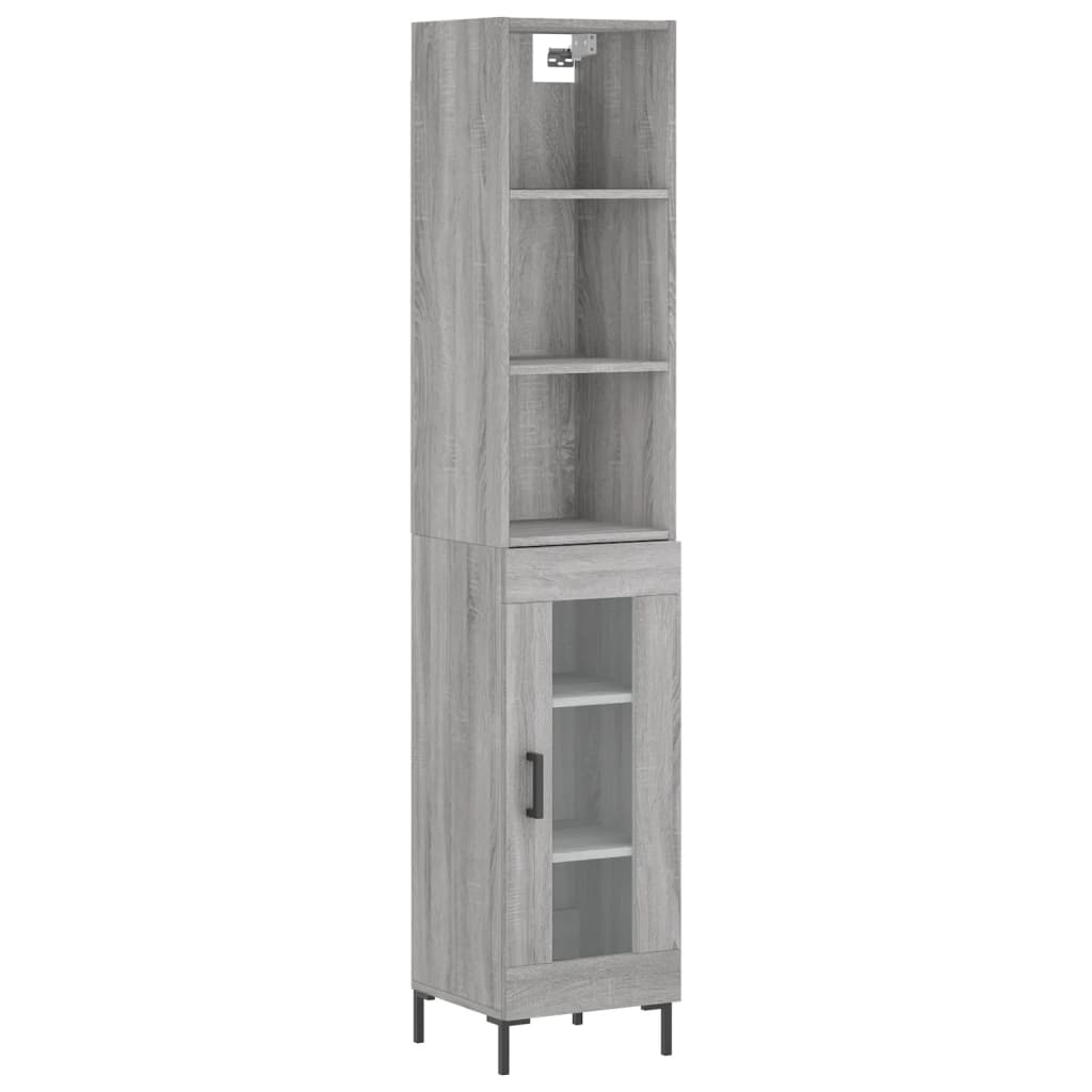 Credenza Grigio Sonoma 34,5x34x180 cm in Legno Multistrato - homemem39