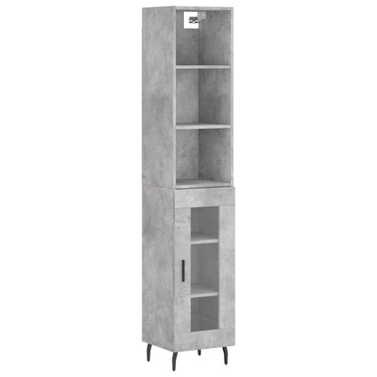 Credenza Grigio Cemento 34,5x34x180 cm in Legno Multistrato - homemem39