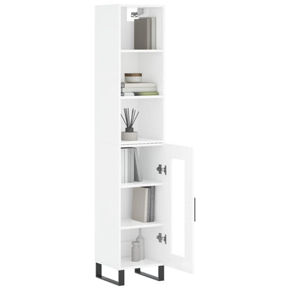 Credenza 34,5x34x180 cm in Legno Multistrato Bianco Lucido - homemem39