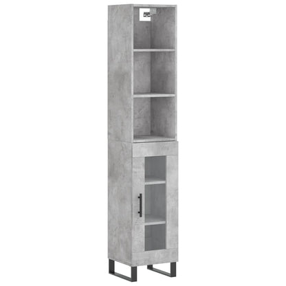 Credenza Grigio Cemento 34,5x34x180 cm in Legno Multistrato - homemem39