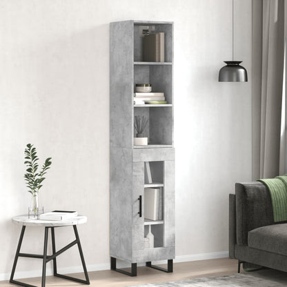 Credenza Grigio Cemento 34,5x34x180 cm in Legno Multistrato - homemem39