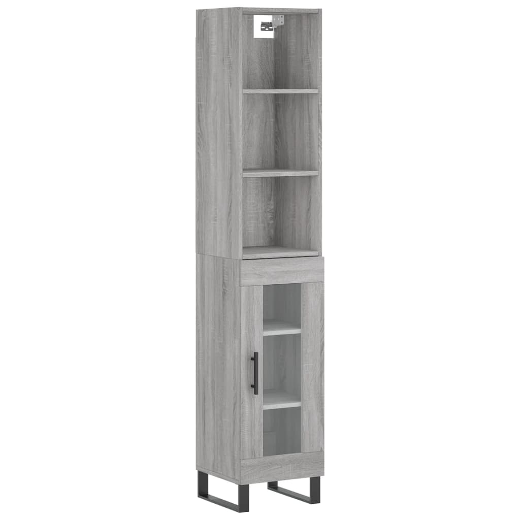 Credenza Grigio Sonoma 34,5x34x180 cm in Legno Multistrato - homemem39