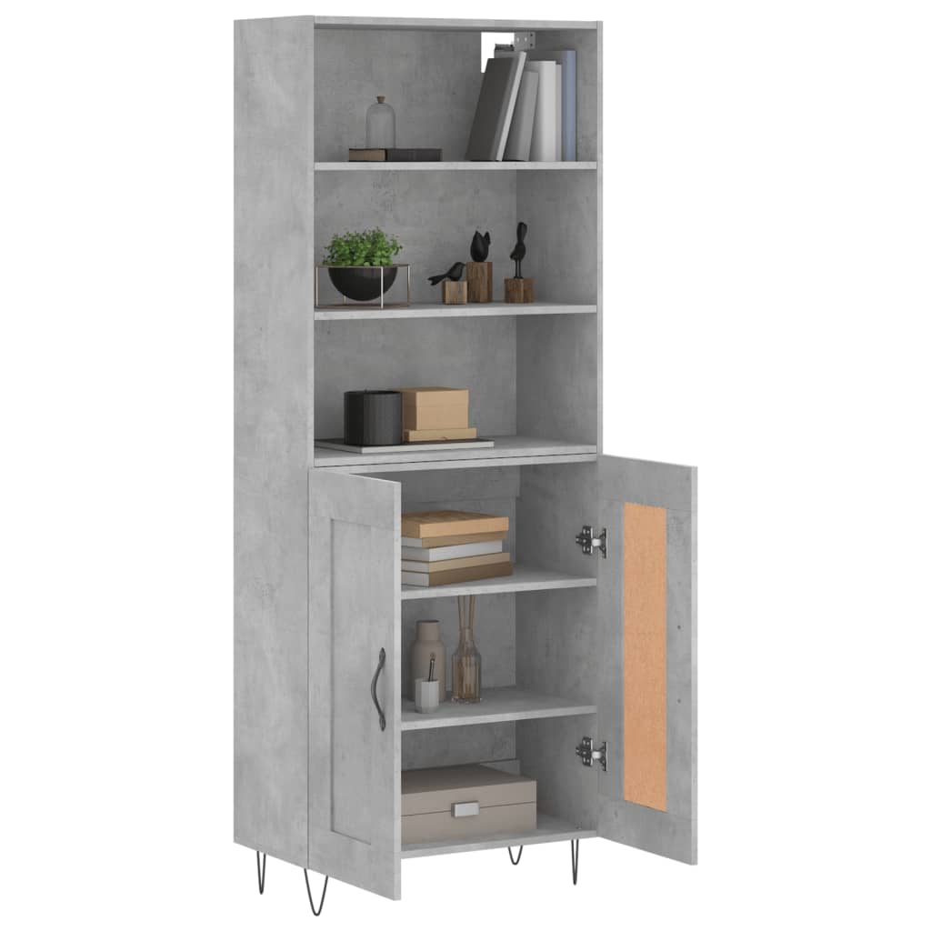 Credenza Grigio Cemento 69,5x34x180 cm in Legno Multistrato - homemem39