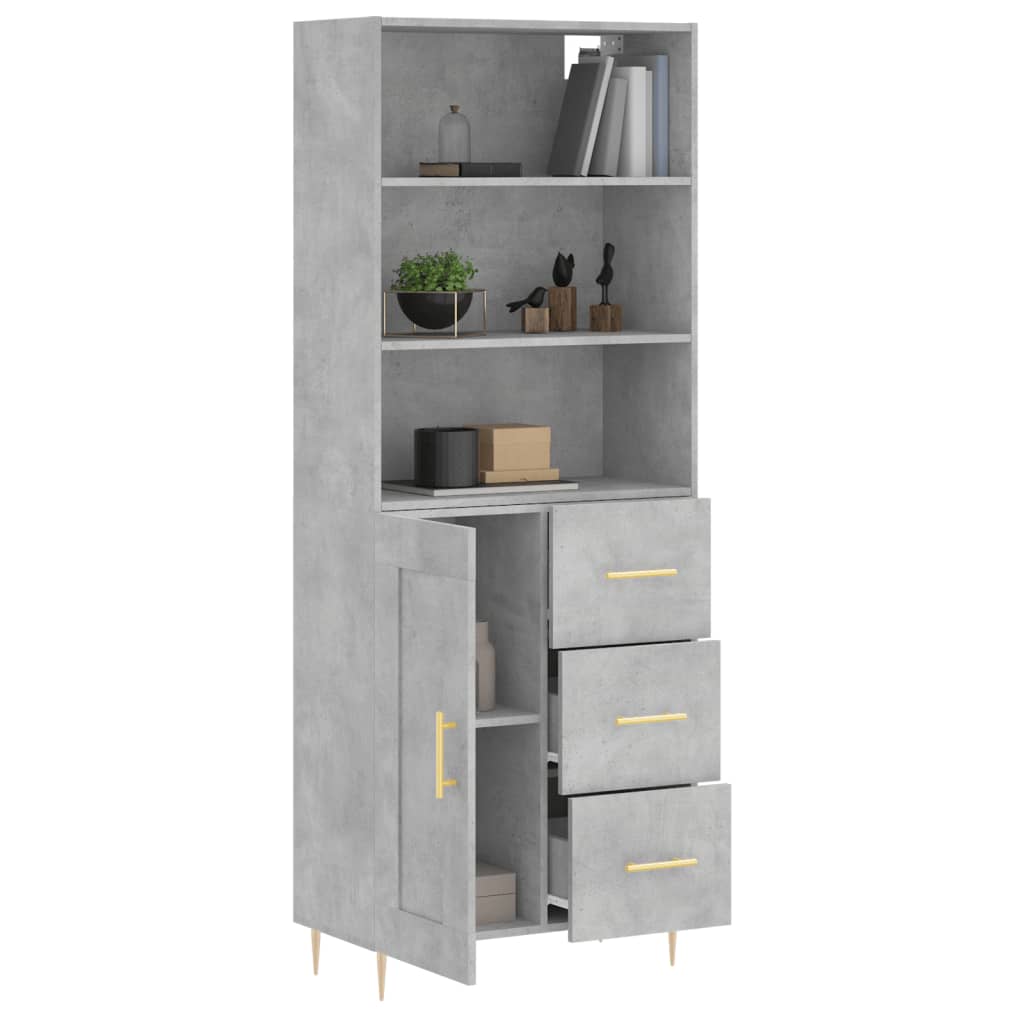 Credenza Grigio Cemento 69,5x34x180 cm in Legno Multistrato - homemem39