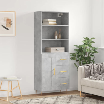 Credenza Grigio Cemento 69,5x34x180 cm in Legno Multistrato - homemem39