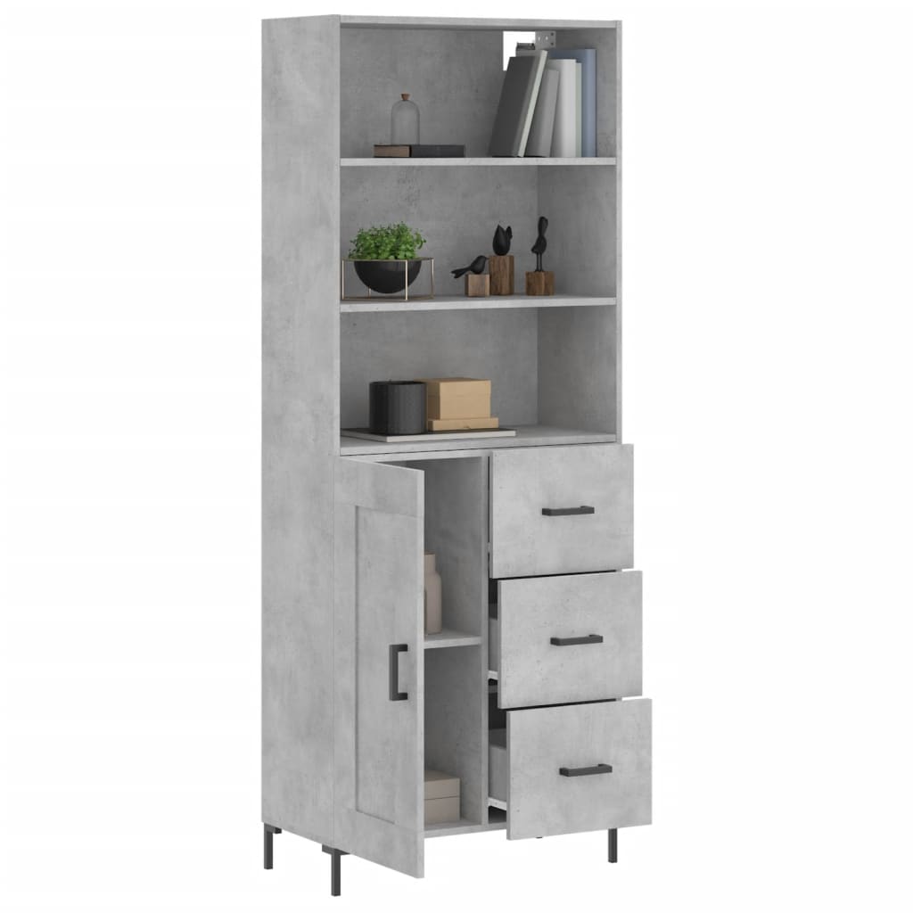 Credenza Grigio Cemento 69,5x34x180 cm in Legno Multistrato - homemem39