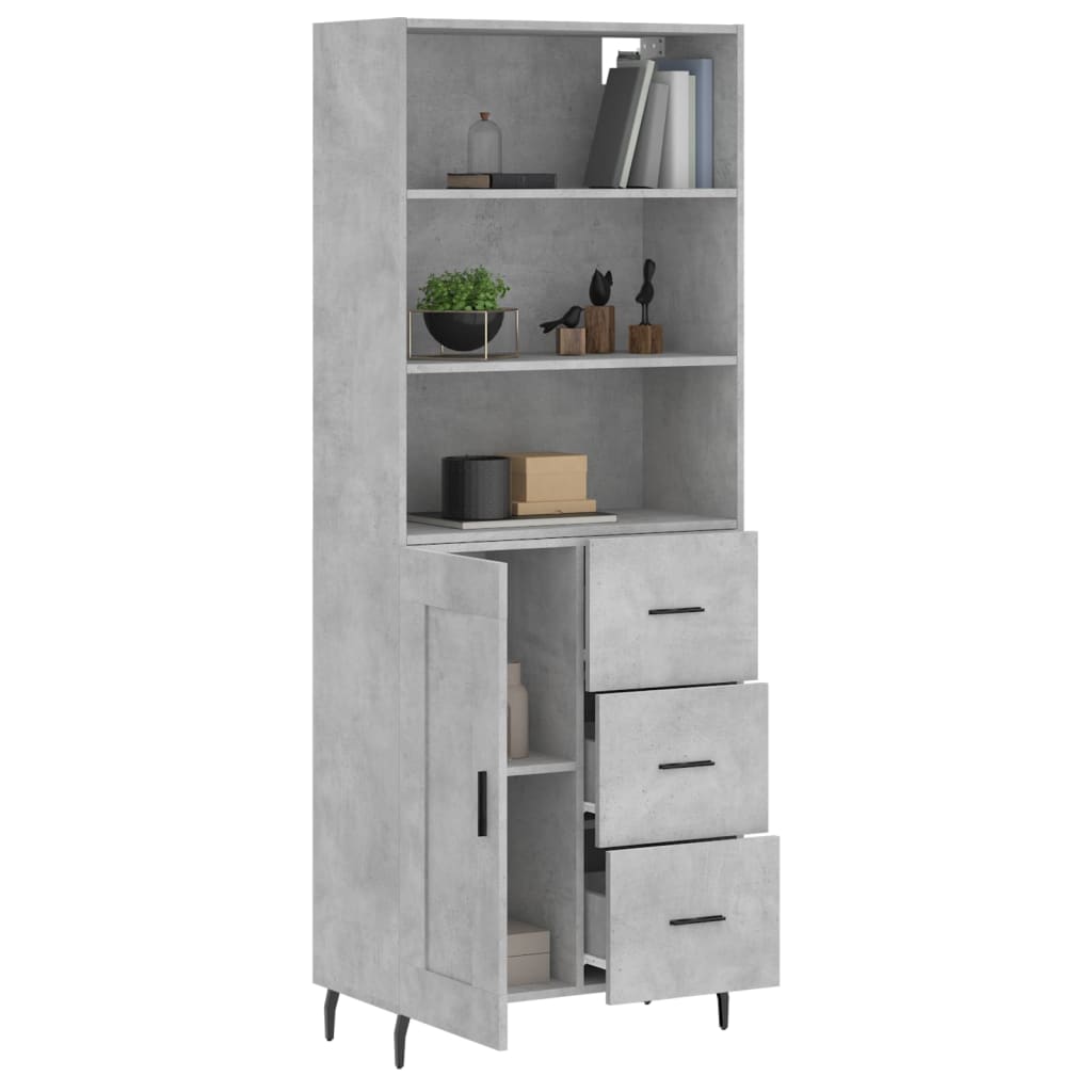 Credenza Grigio Cemento 69,5x34x180 cm in Legno Multistrato - homemem39