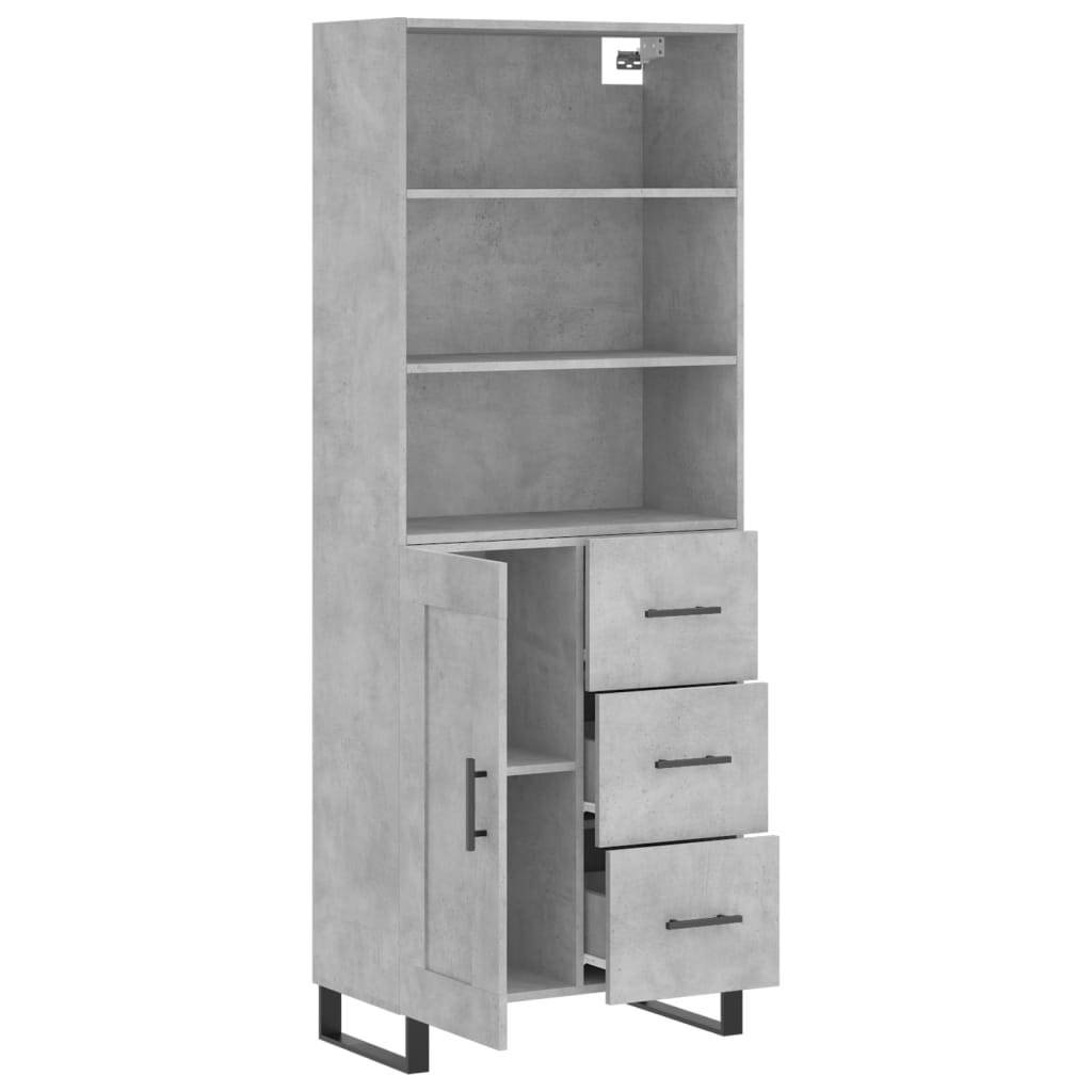 Credenza Grigio Cemento 69,5x34x180 cm in Legno Multistrato - homemem39