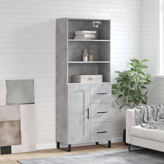 Credenza Grigio Cemento 69,5x34x180 cm in Legno Multistrato - homemem39