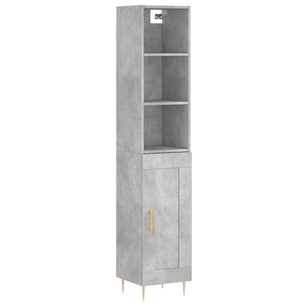 Credenza Grigio Cemento 34,5x34x180 cm in Legno Multistrato - homemem39