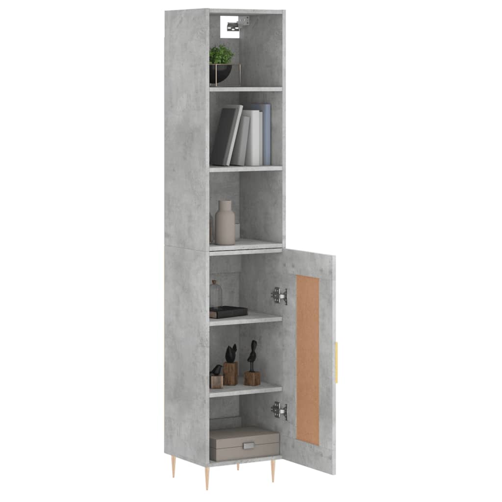 Credenza Grigio Cemento 34,5x34x180 cm in Legno Multistrato - homemem39