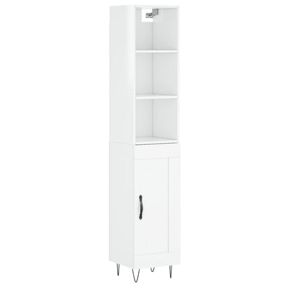 Credenza 34,5x34x180 cm in Legno Multistrato Bianco Lucido - homemem39