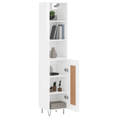 Credenza 34,5x34x180 cm in Legno Multistrato Bianco Lucido - homemem39