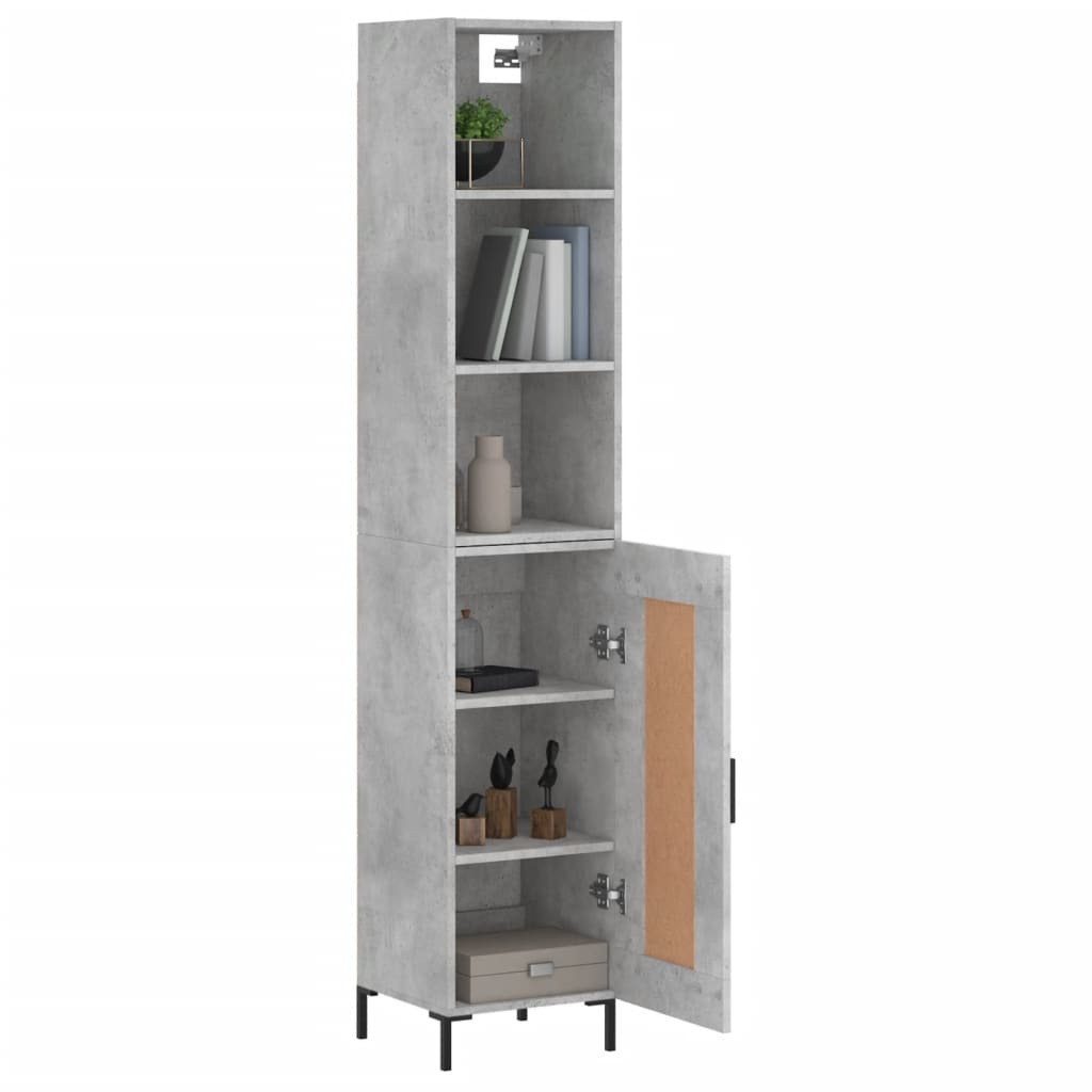 Credenza Grigio Cemento 34,5x34x180 cm in Legno Multistrato - homemem39