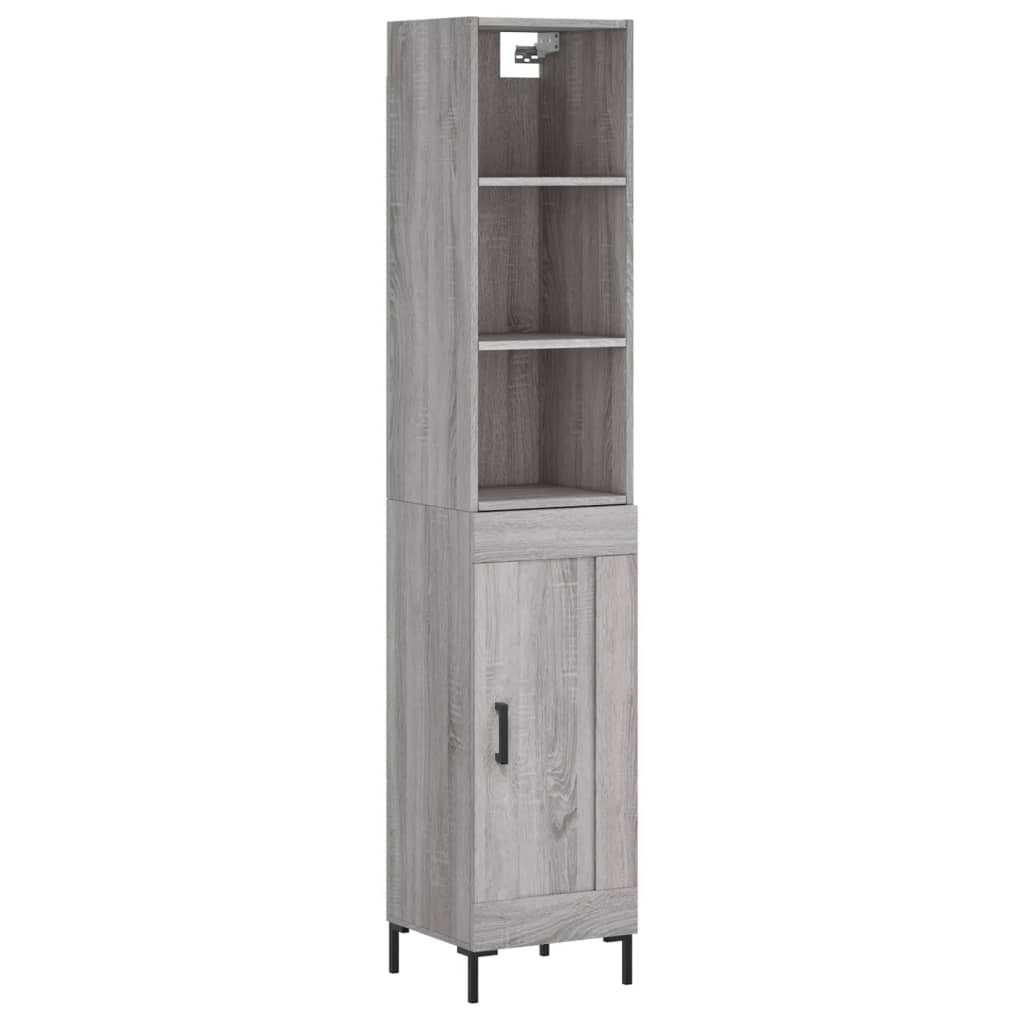 Credenza Grigio Sonoma 34,5x34x180 cm in Legno Multistrato - homemem39