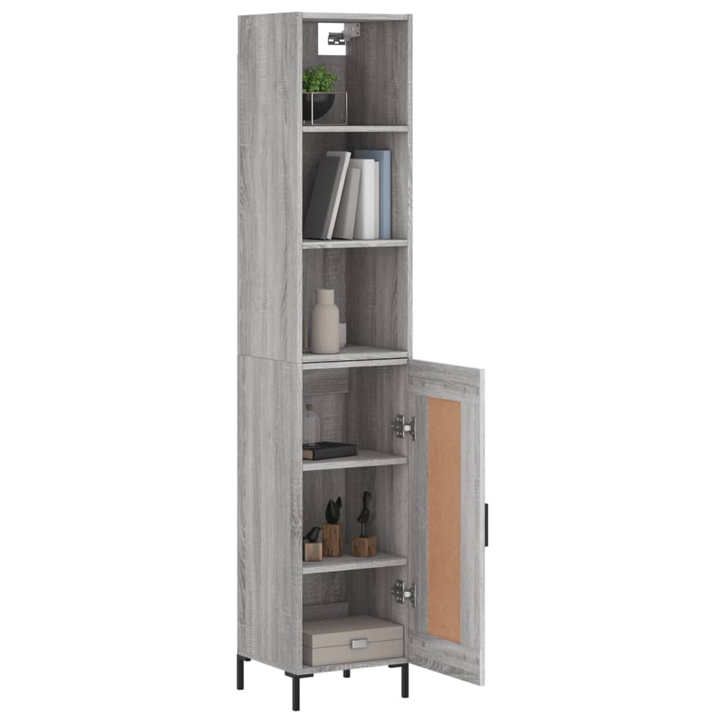 Credenza Grigio Sonoma 34,5x34x180 cm in Legno Multistrato - homemem39