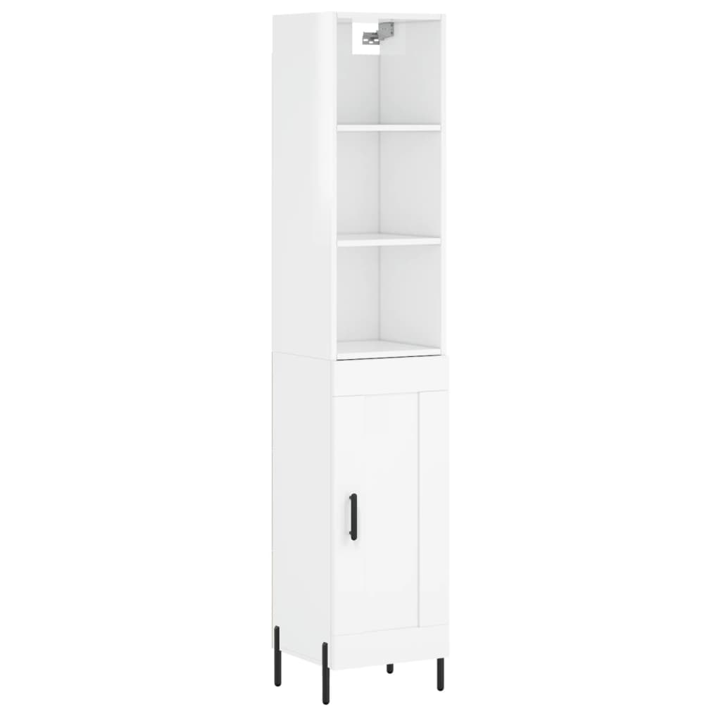 Credenza 34,5x34x180 cm in Legno Multistrato Bianco Lucido - homemem39