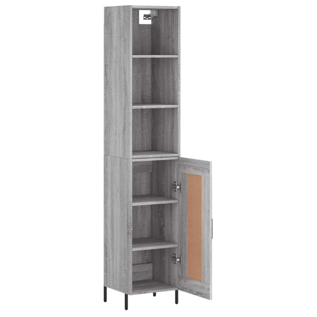 Credenza Grigio Sonoma 34,5x34x180 cm in Legno Multistrato - homemem39