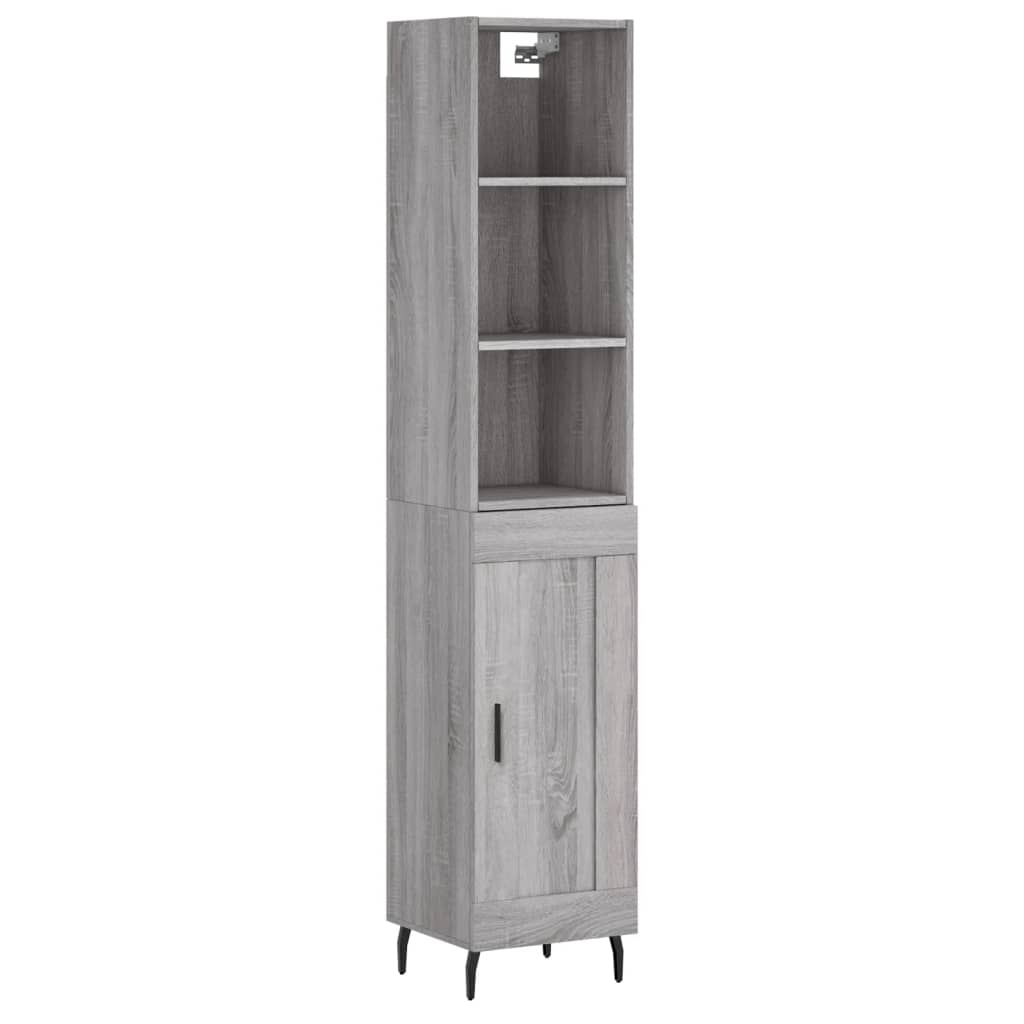 Credenza Grigio Sonoma 34,5x34x180 cm in Legno Multistrato - homemem39