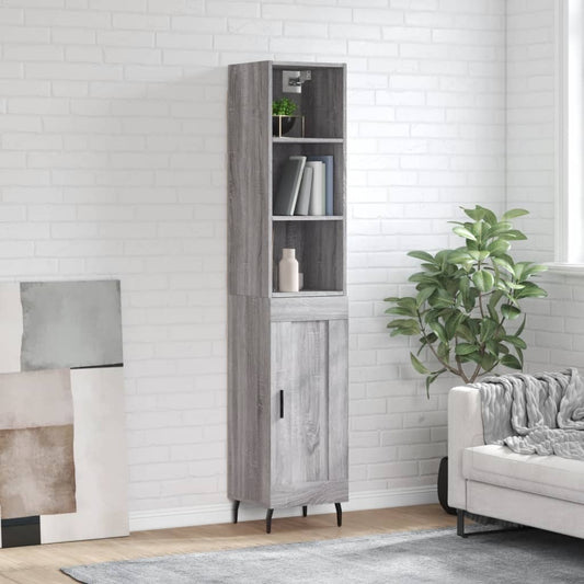 Credenza Grigio Sonoma 34,5x34x180 cm in Legno Multistrato - homemem39