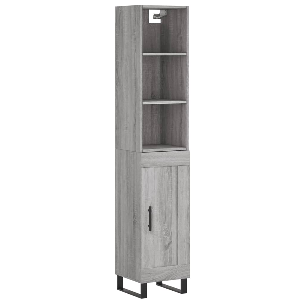 Credenza Grigio Sonoma 34,5x34x180 cm in Legno Multistrato - homemem39