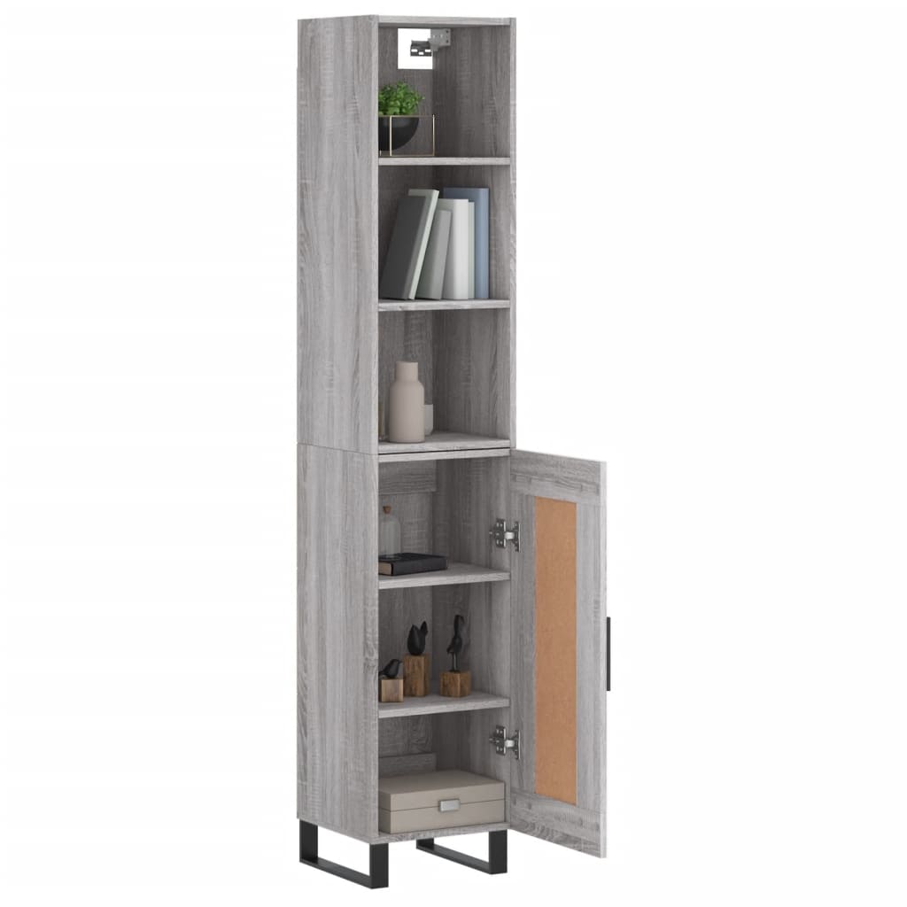 Credenza Grigio Sonoma 34,5x34x180 cm in Legno Multistrato - homemem39