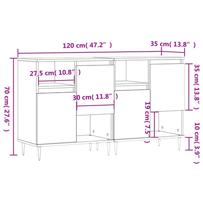 Credenze 2 pz Bianche in Legno Multistrato - homemem39